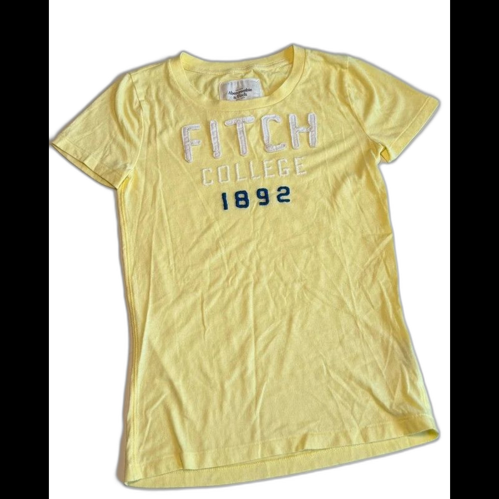 Y2K Neon Yellow Abercrombie & Fitch College Tee